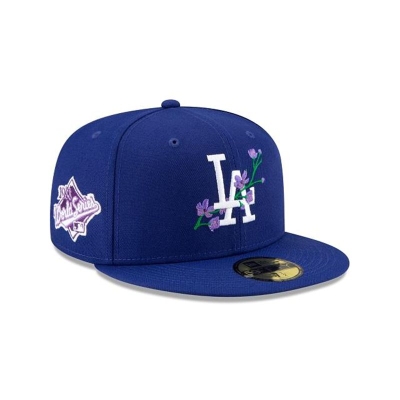 Sapca New Era Los Angeles Dodgers MLB Side Patch Bloom 59FIFTY Fitted - Albastri